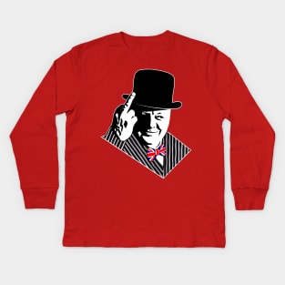 Winston Churchill Middle Finger Kids Long Sleeve T-Shirt